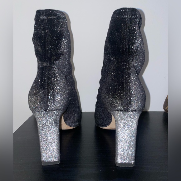 Jimmy Choo Luella Black Metallic Sock Bootie - Picture 2 of 7